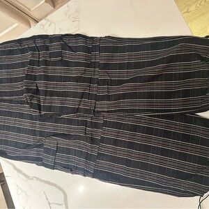 Cotton On Men's Black Plaid Pants (zip off)